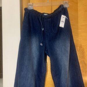 PacSun womensRelaxed Dark Blue Drawstring Jeans